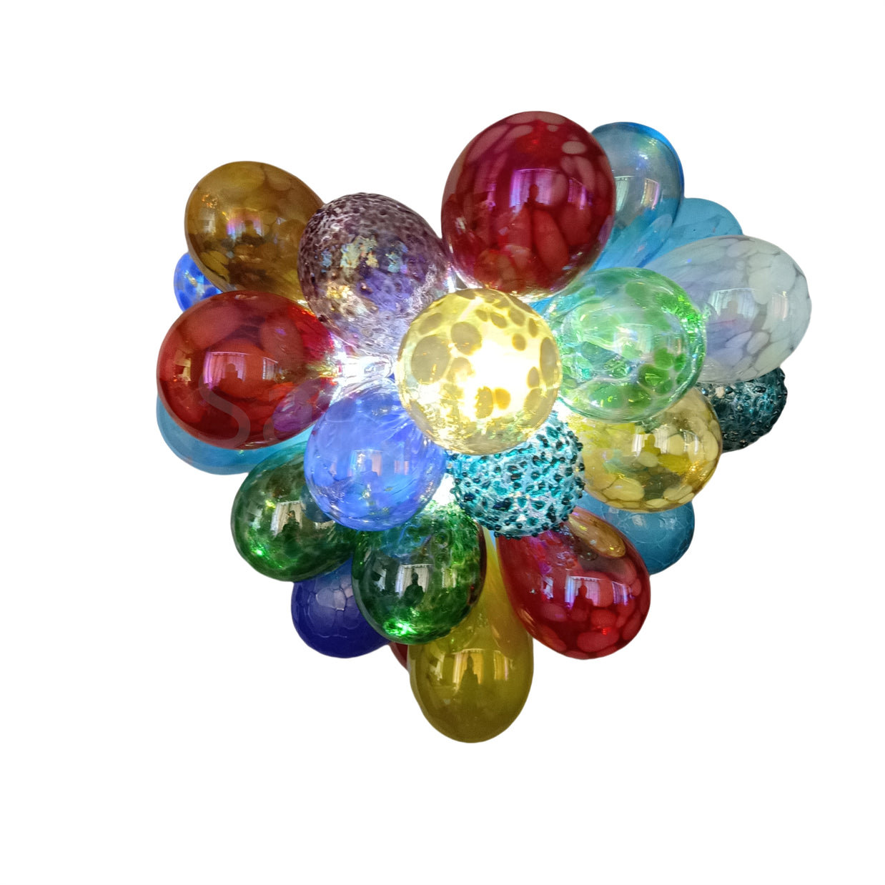 Hand made blown glass bubble chandelier colorful dining room lighting decoration
