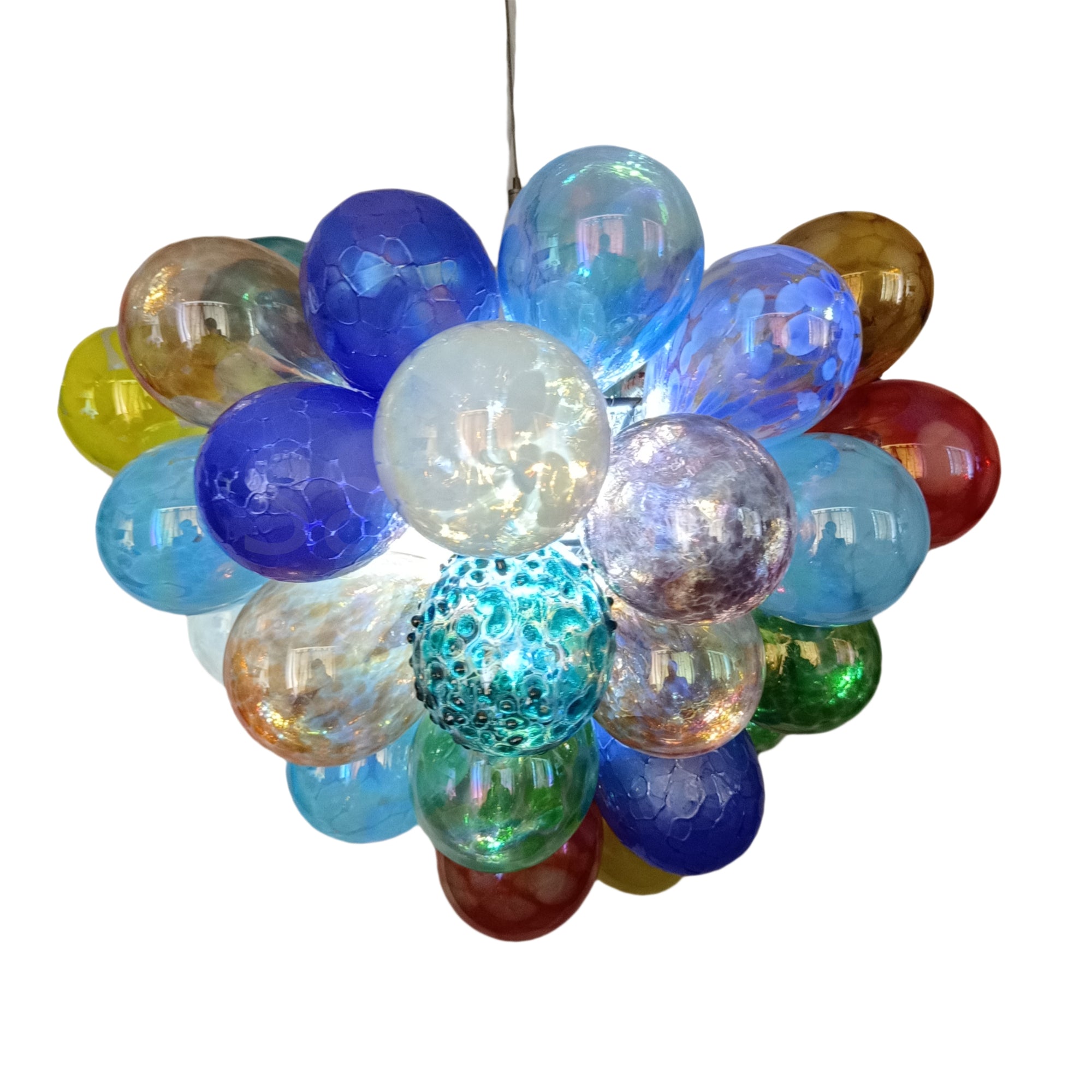 Hand made blown glass bubble chandelier colorful dining room lighting decoration