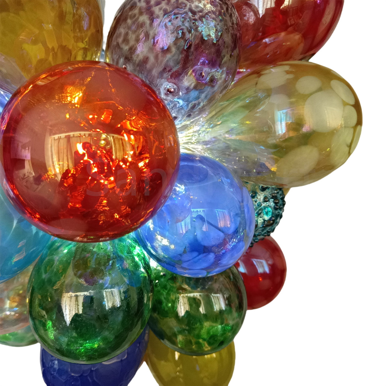 Hand made blown glass bubble chandelier colorful dining room lighting decoration