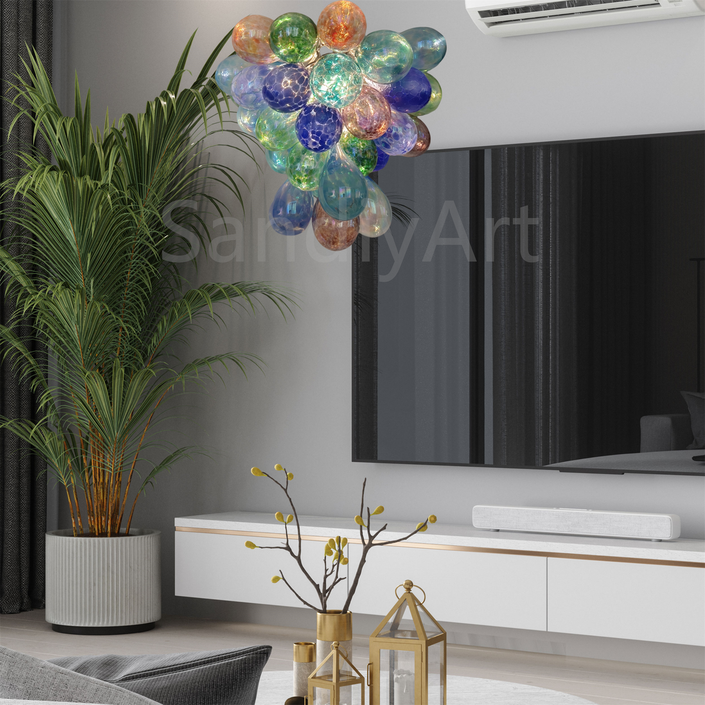 Grape shape design murano glass balls lighting home decoration