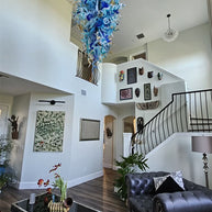 Big blown glass chandelier project for hotel villa decoration custom design