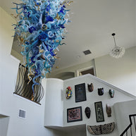 Big blown glass chandelier project for hotel villa decoration custom design
