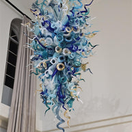 Big blown glass chandelier project for hotel villa decoration custom design
