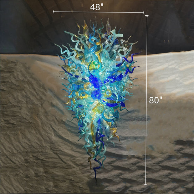 Big blown glass chandelier project for hotel villa decoration custom design