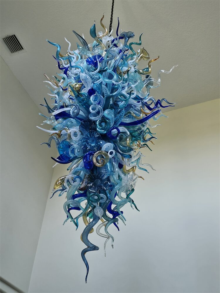 Big blown glass chandelier project for hotel villa decoration custom design