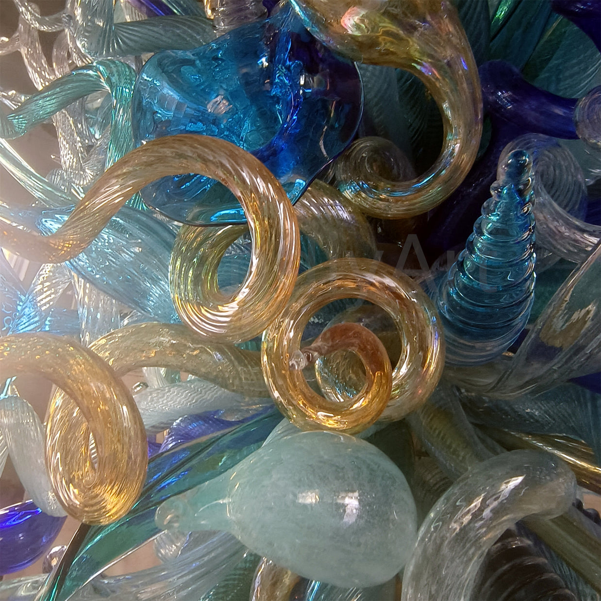 Big blown glass chandelier project for hotel villa decoration custom design