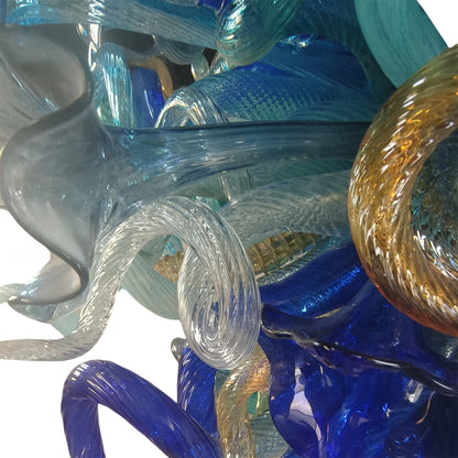 Big blown glass chandelier project for hotel villa decoration custom design