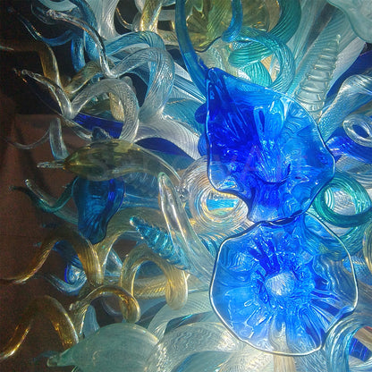 Big blown glass chandelier project for hotel villa decoration custom design