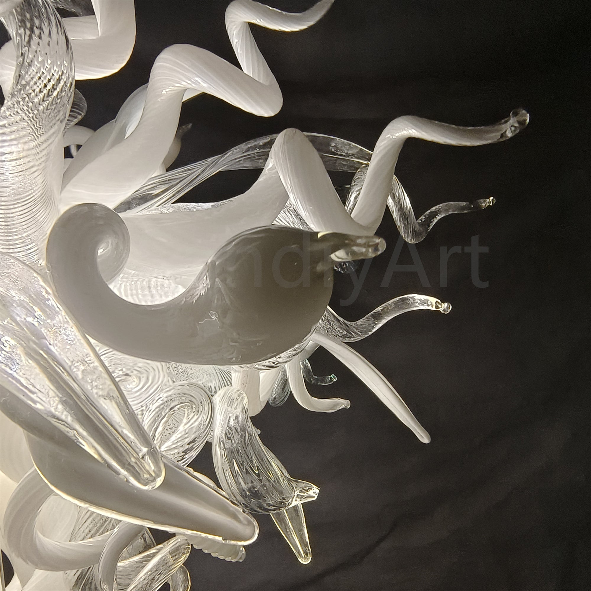 Modern custom design white color colored glaze chandelier lighting
