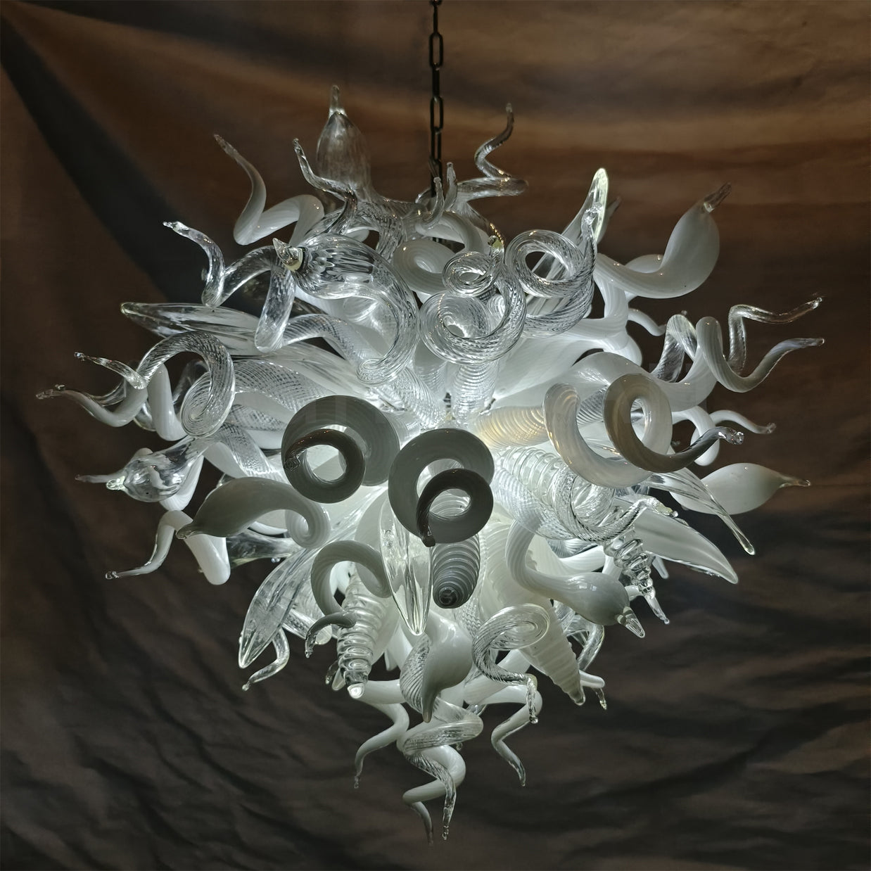 Modern custom design white color colored glaze chandelier lighting