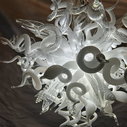 Modern custom design white color colored glaze chandelier lighting