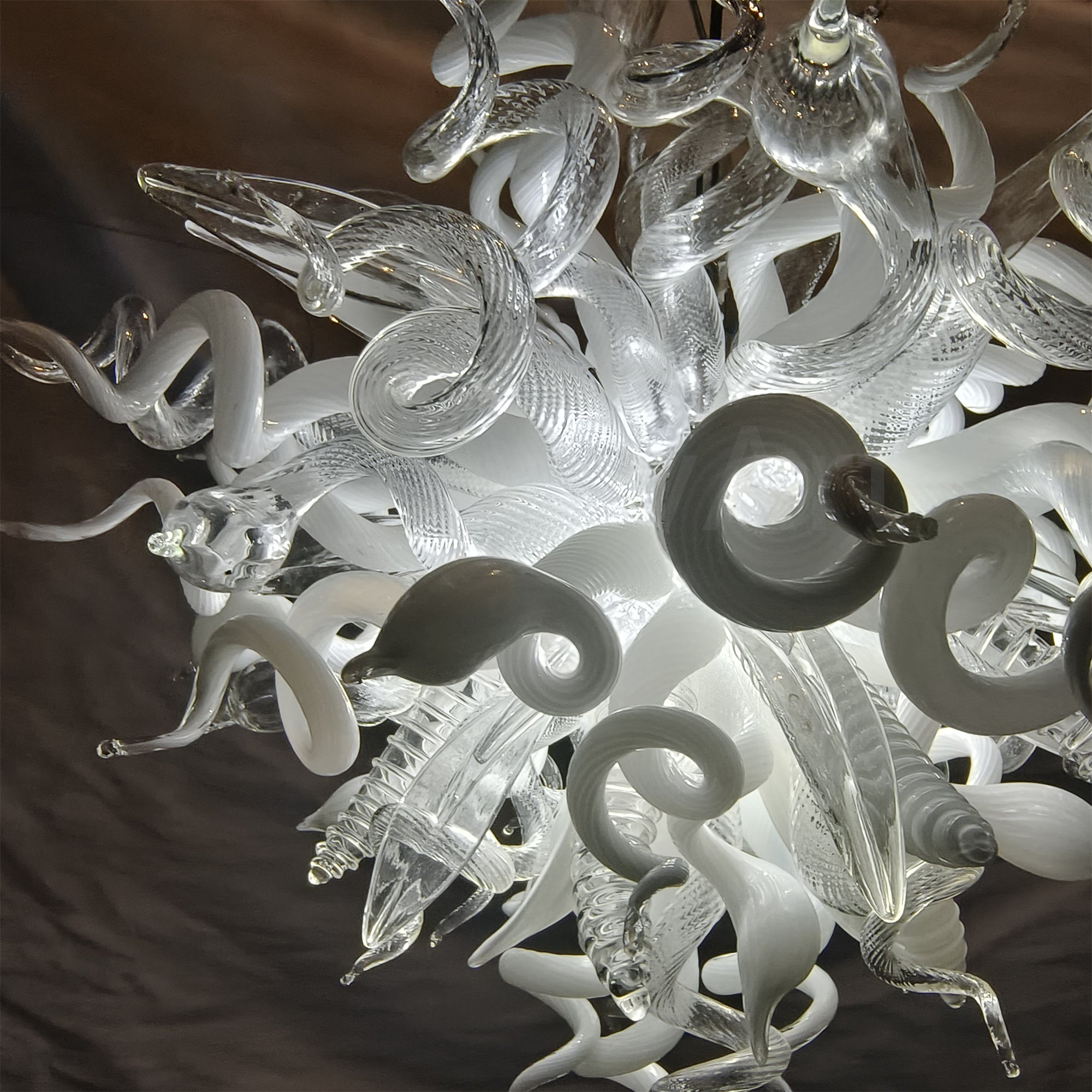 Modern custom design white color colored glaze chandelier lighting