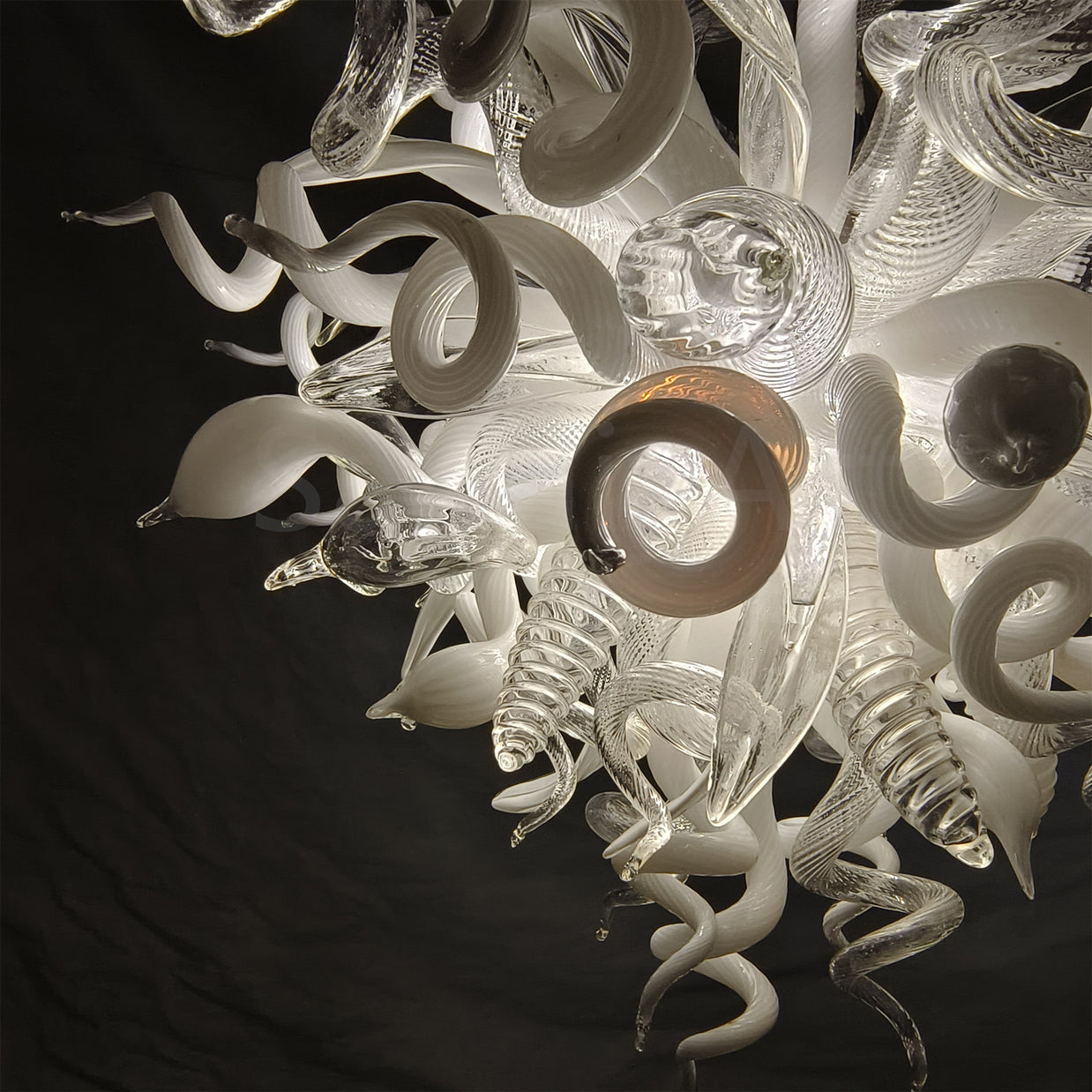 Modern custom design white color colored glaze chandelier lighting