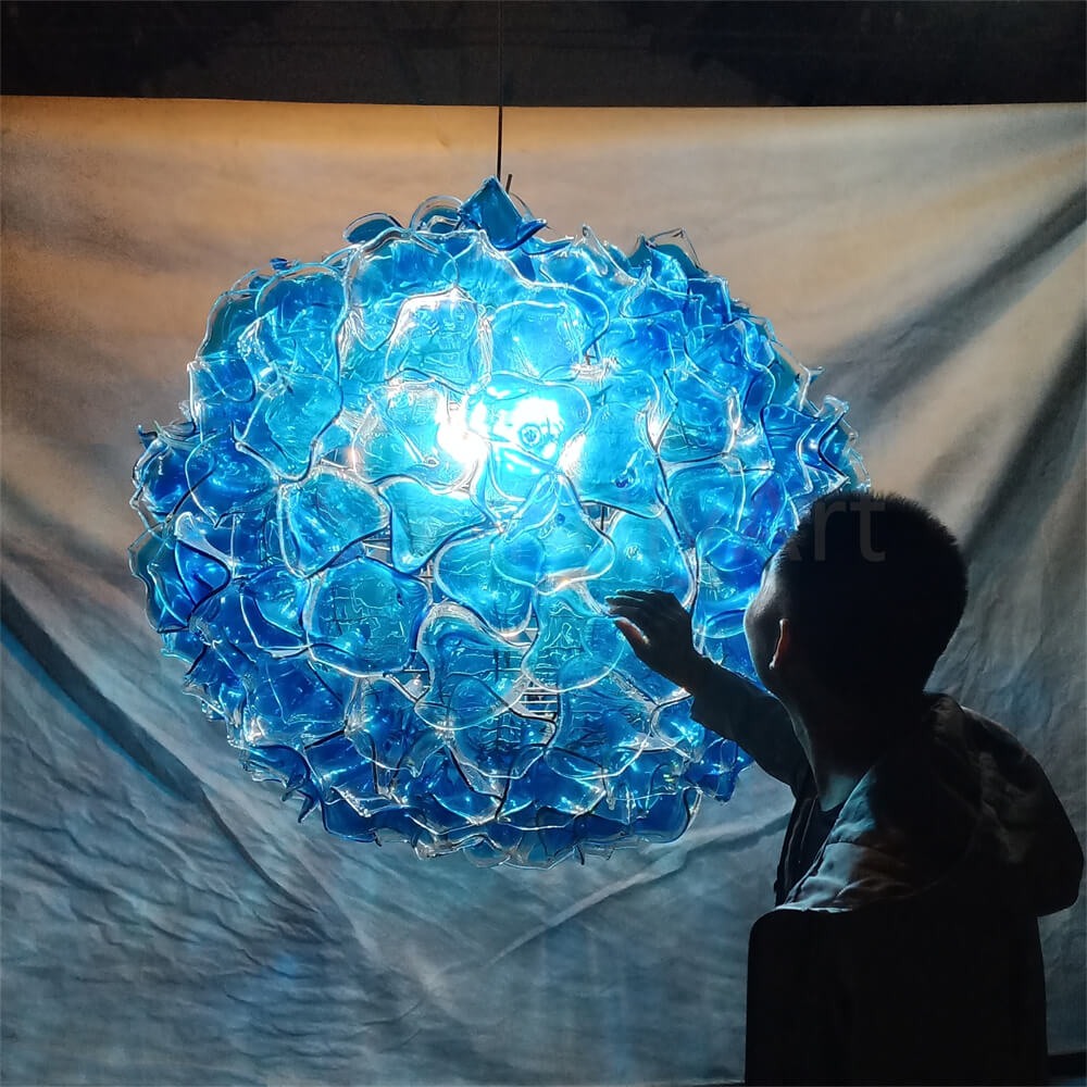 120cm DIY hand made blowing glass antique floral chandelier
