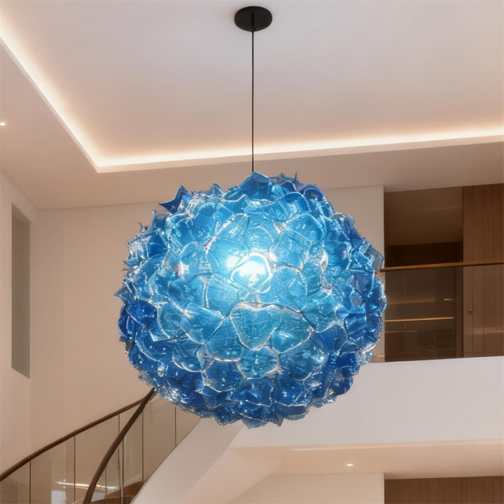120cm DIY hand made blowing glass antique floral chandelier