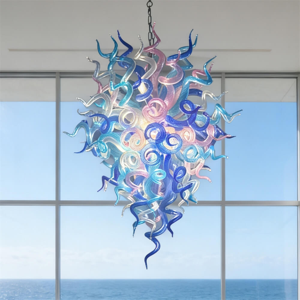 Villa corridor glass lighting branches tree style art custom design