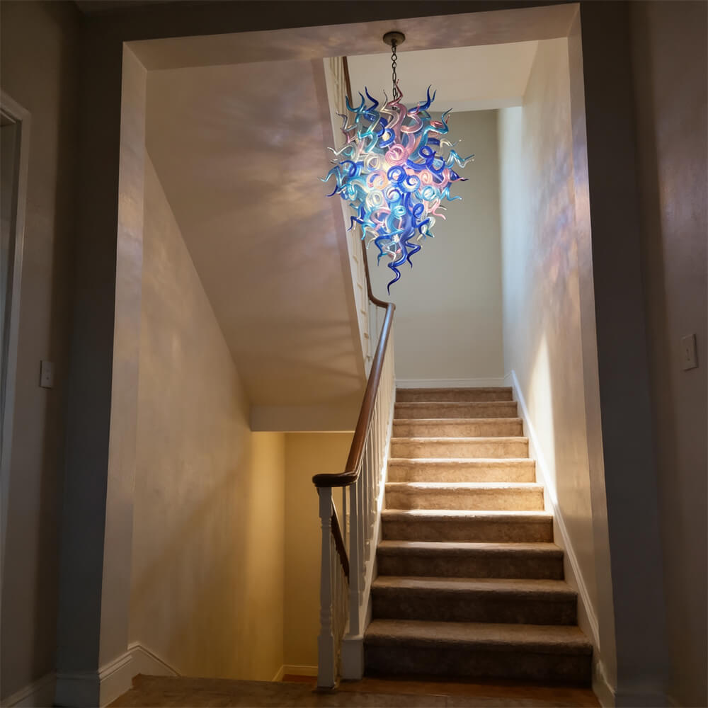 Villa corridor glass lighting branches tree style art custom design