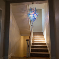 Villa corridor glass lighting branches tree style art custom design