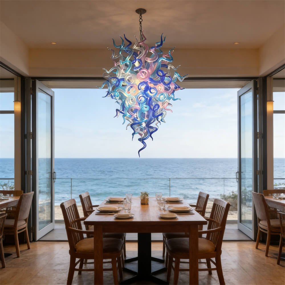 Villa corridor glass lighting branches tree style art custom design