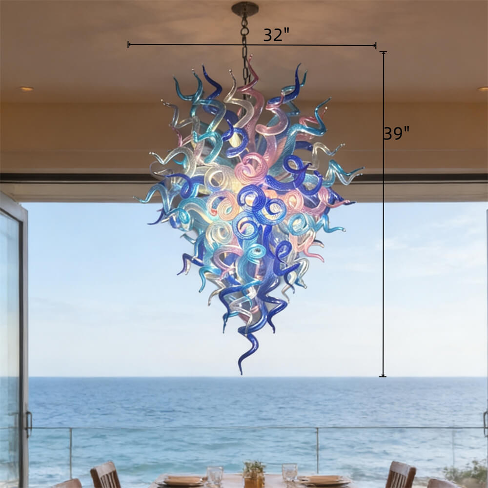 Villa corridor glass lighting branches tree style art custom design