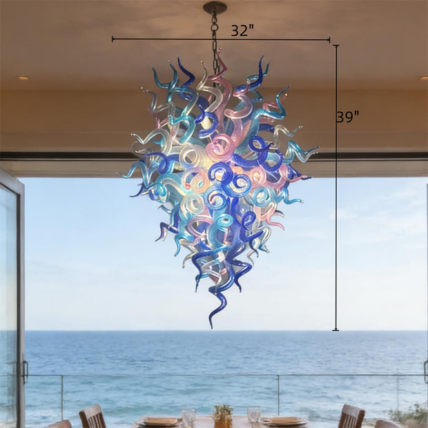 Villa corridor glass lighting branches tree style art custom design