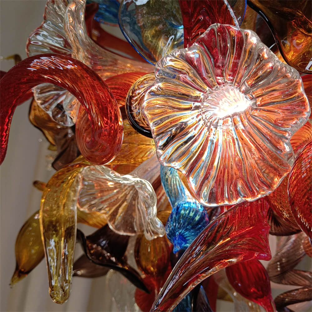 Wedding decoration lighting modern style art glass flower chandelier