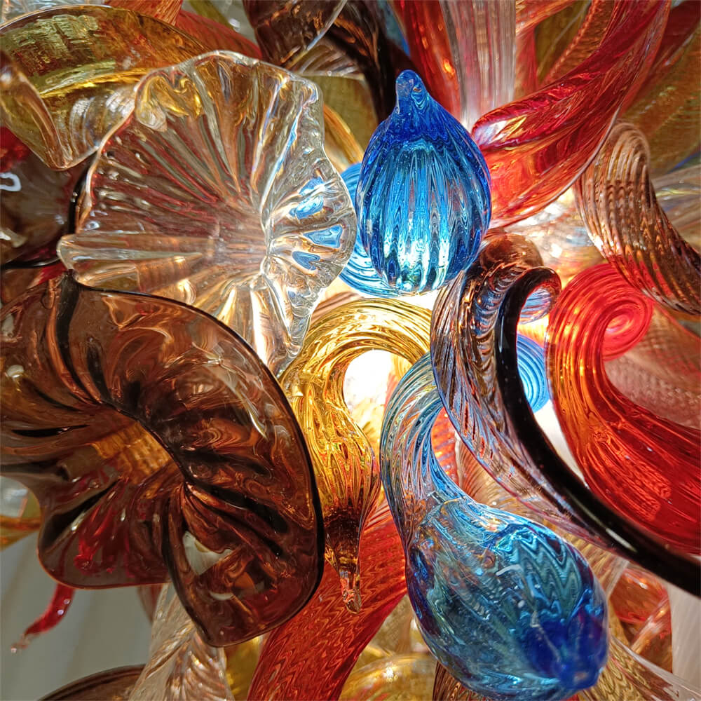 Wedding decoration lighting modern style art glass flower chandelier