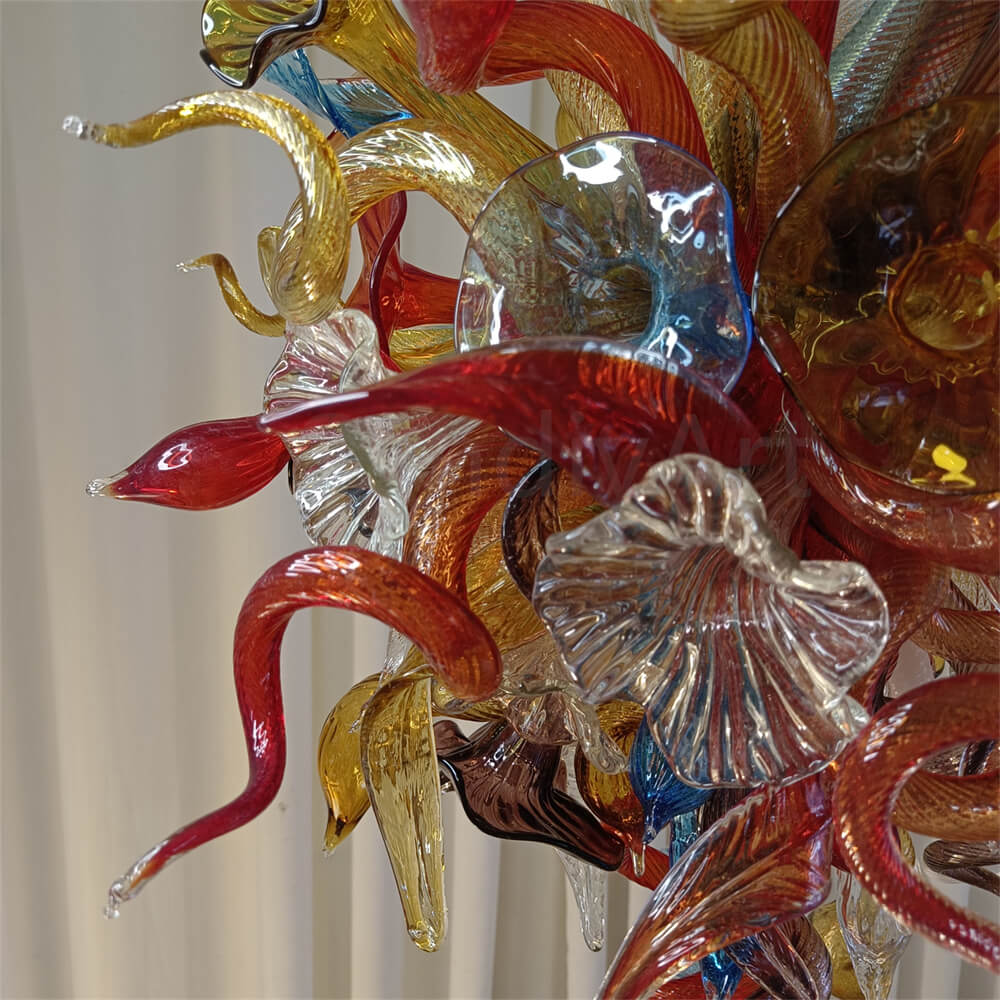 Wedding decoration lighting modern style art glass flower chandelier