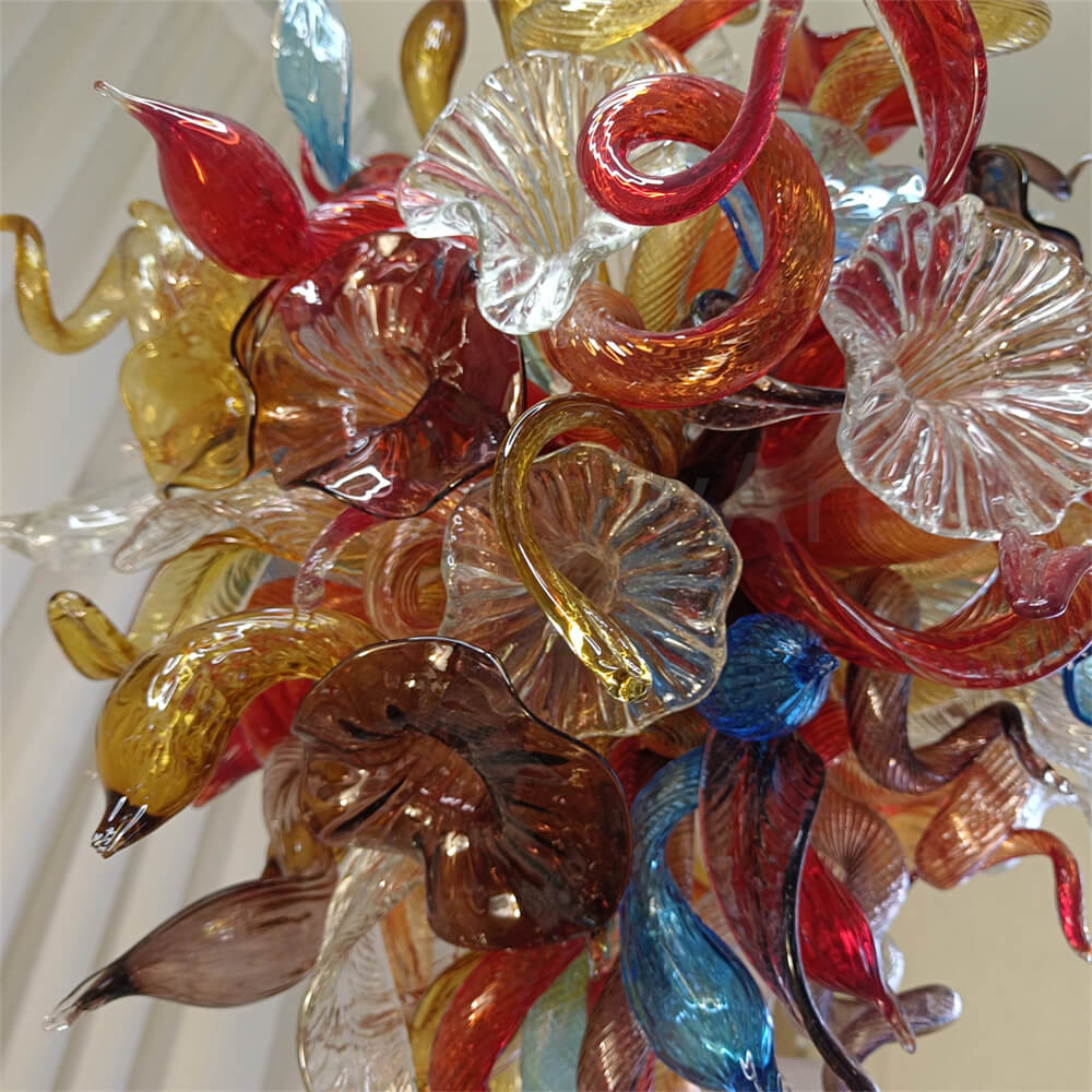 Wedding decoration lighting modern style art glass flower chandelier