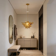 Luxury modern art mini glass gold chandelier luxury art