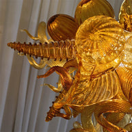 Luxury modern art mini glass gold chandelier luxury art