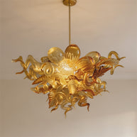 Luxury modern art mini glass gold chandelier luxury art