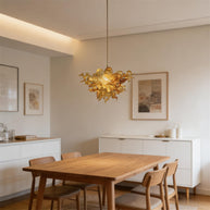 Luxury modern art mini glass gold chandelier luxury art