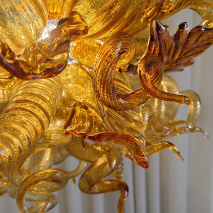 Luxury modern art mini glass gold chandelier luxury art