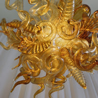 Luxury modern art mini glass gold chandelier luxury art