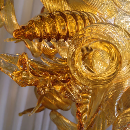 Luxury modern art mini glass gold chandelier luxury art