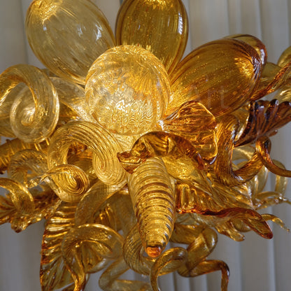 Luxury modern art mini glass gold chandelier luxury art