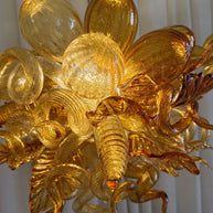 Luxury modern art mini glass gold chandelier luxury art