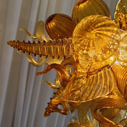 Luxury modern art mini glass gold chandelier luxury art