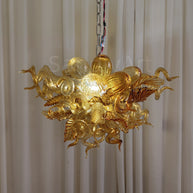 Luxury modern art mini glass gold chandelier luxury art