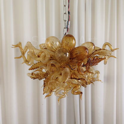 Luxury modern art mini glass gold chandelier luxury art