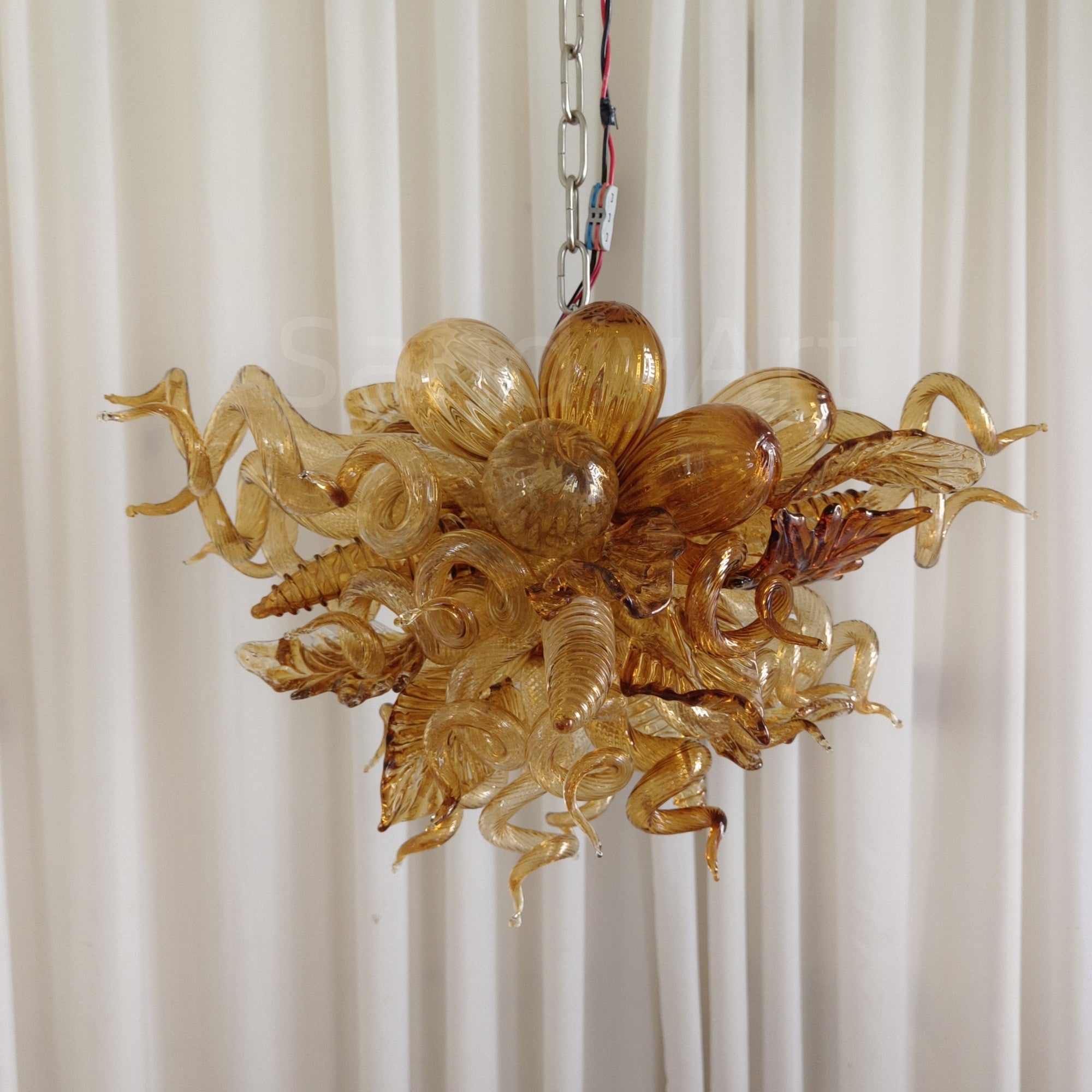 Luxury modern art mini glass gold chandelier luxury art