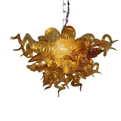 Luxury modern art mini glass gold chandelier luxury art
