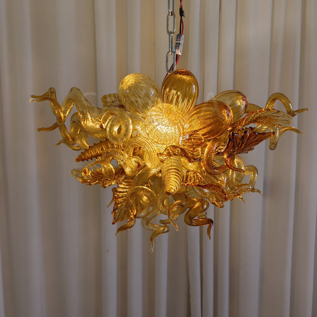 Luxury modern art mini glass gold chandelier luxury art