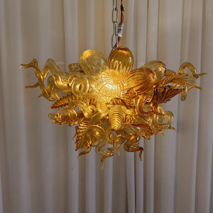 Luxury modern art mini glass gold chandelier luxury art