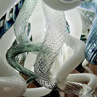 Modern white and blue Colored glaze DIY blown glass chandelier
