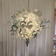 Modern white and blue Colored glaze DIY blown glass chandelier