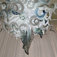 Modern white and blue Colored glaze DIY blown glass chandelier