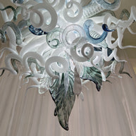 Modern white and blue Colored glaze DIY blown glass chandelier