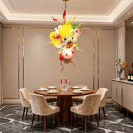 hand made blown glass flower chandelier
